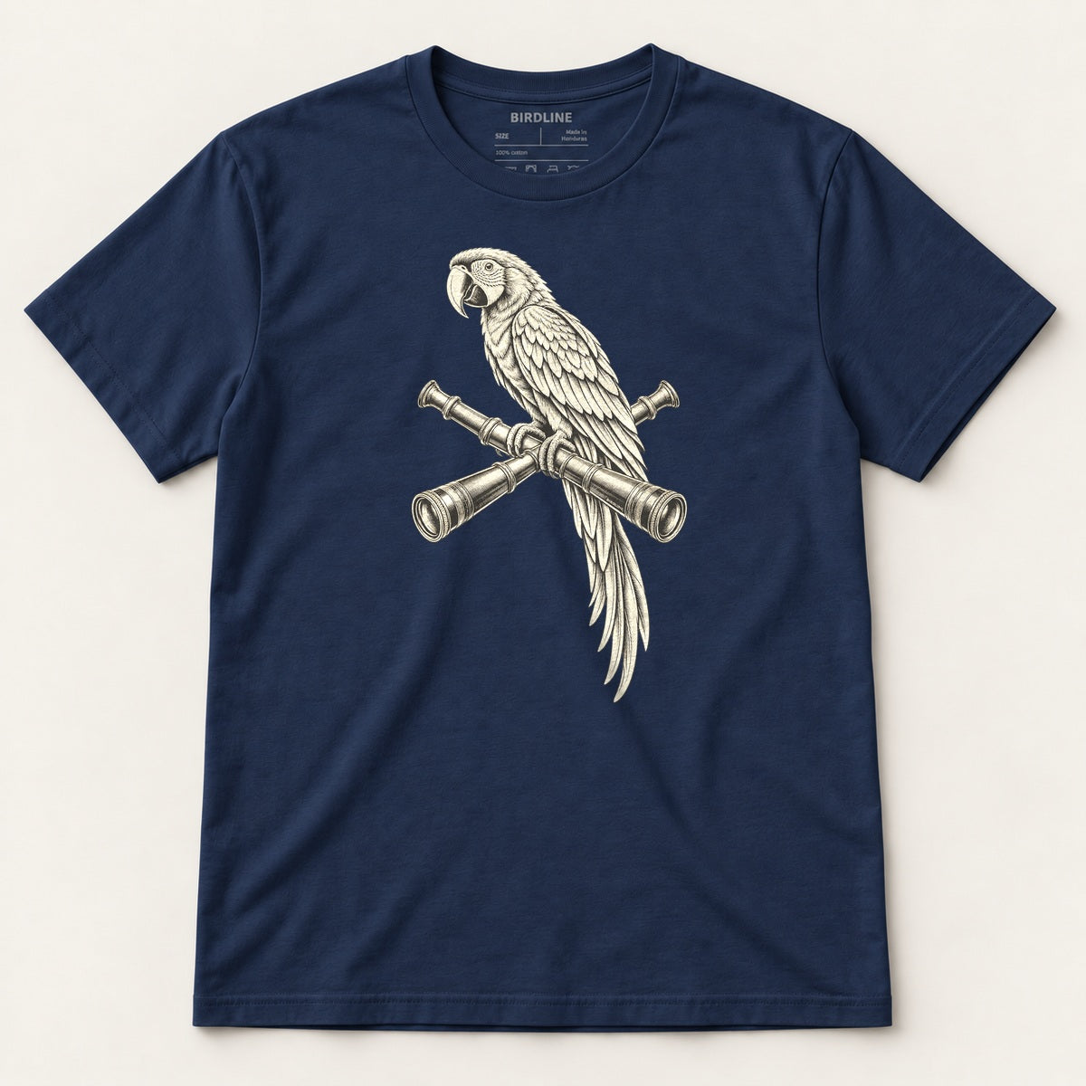 Lookout Macaw T-Shirt in Navy, front view