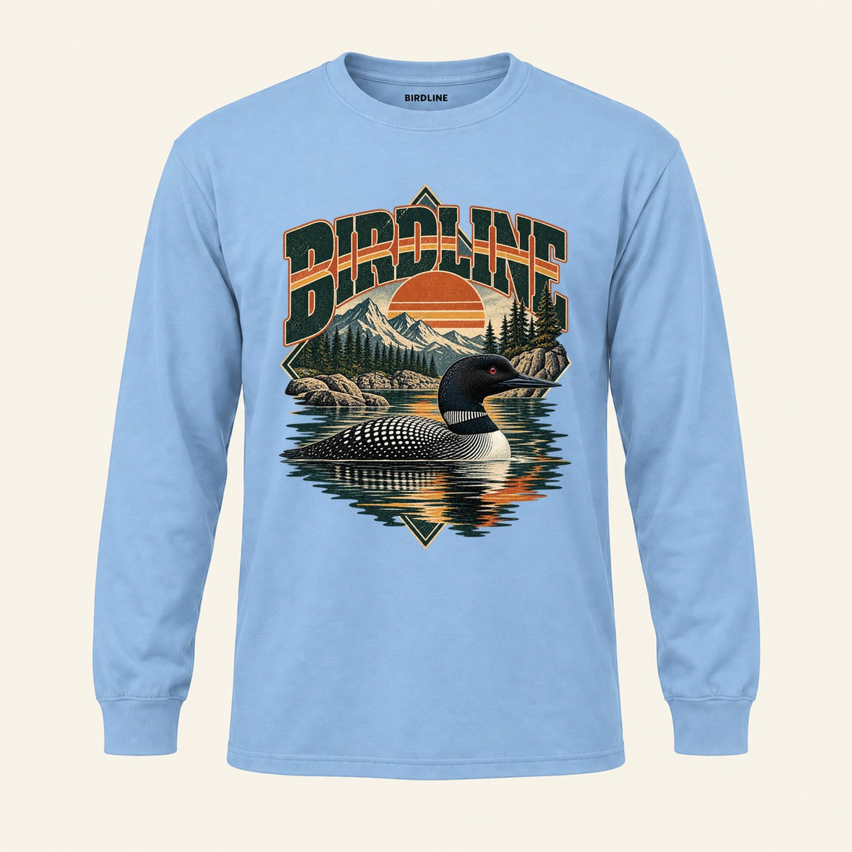 Loon Lake Long Sleeve Shirt in Light Blue, front view