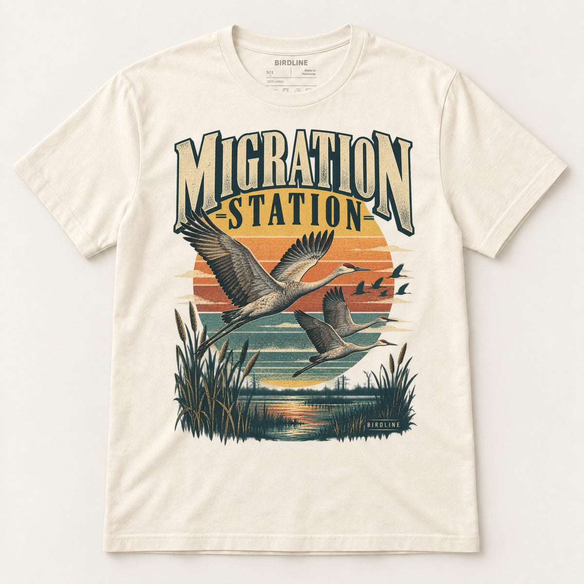 Migration Station T-Shirt in Natural, front view