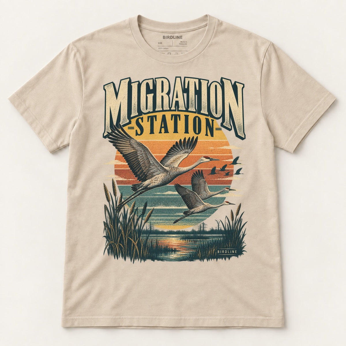 Migration Station T-Shirt in Sand, front view