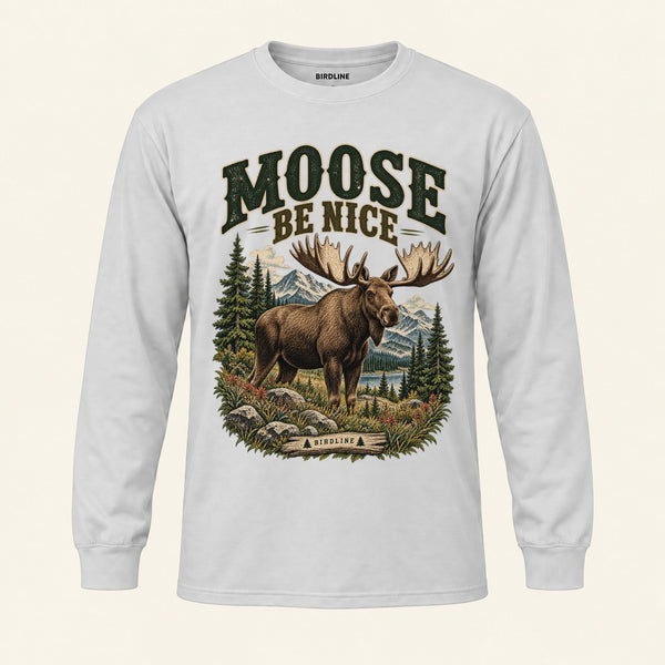 Moose Be Nice Long Sleeve Shirt, alternate view
