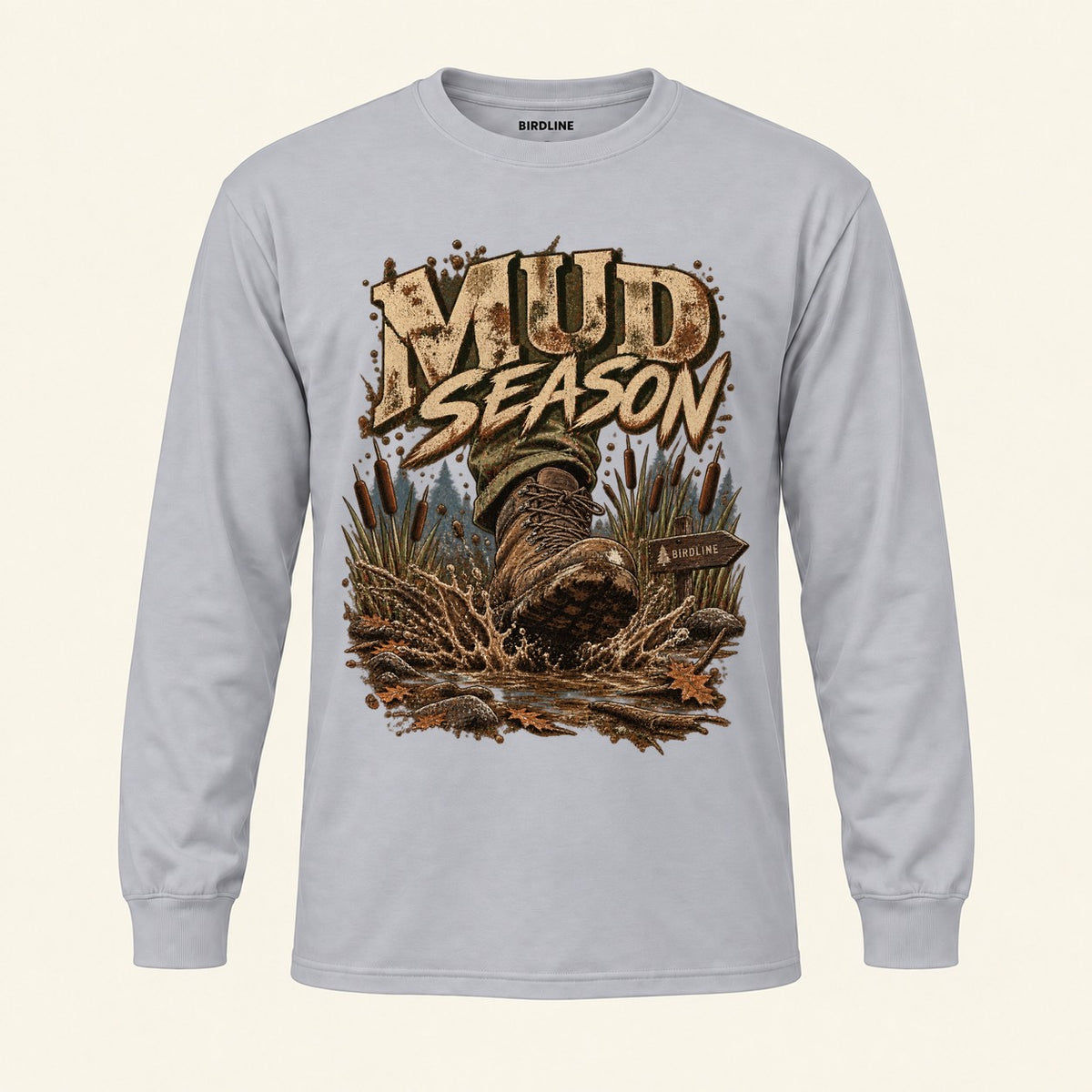 Mud Season Long Sleeve Shirt in Sport Grey, front view