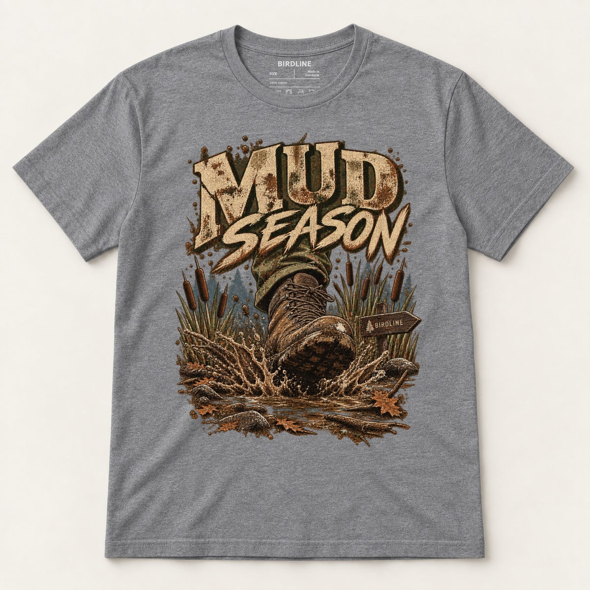 Mud Season T-Shirt in Graphite Heather, front view
