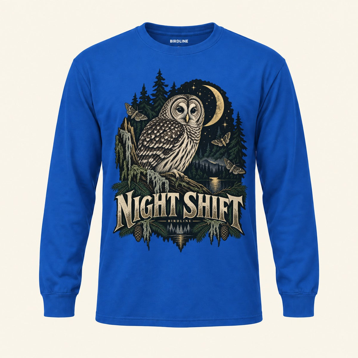 Night Shift Long Sleeve Shirt in Royal, front view