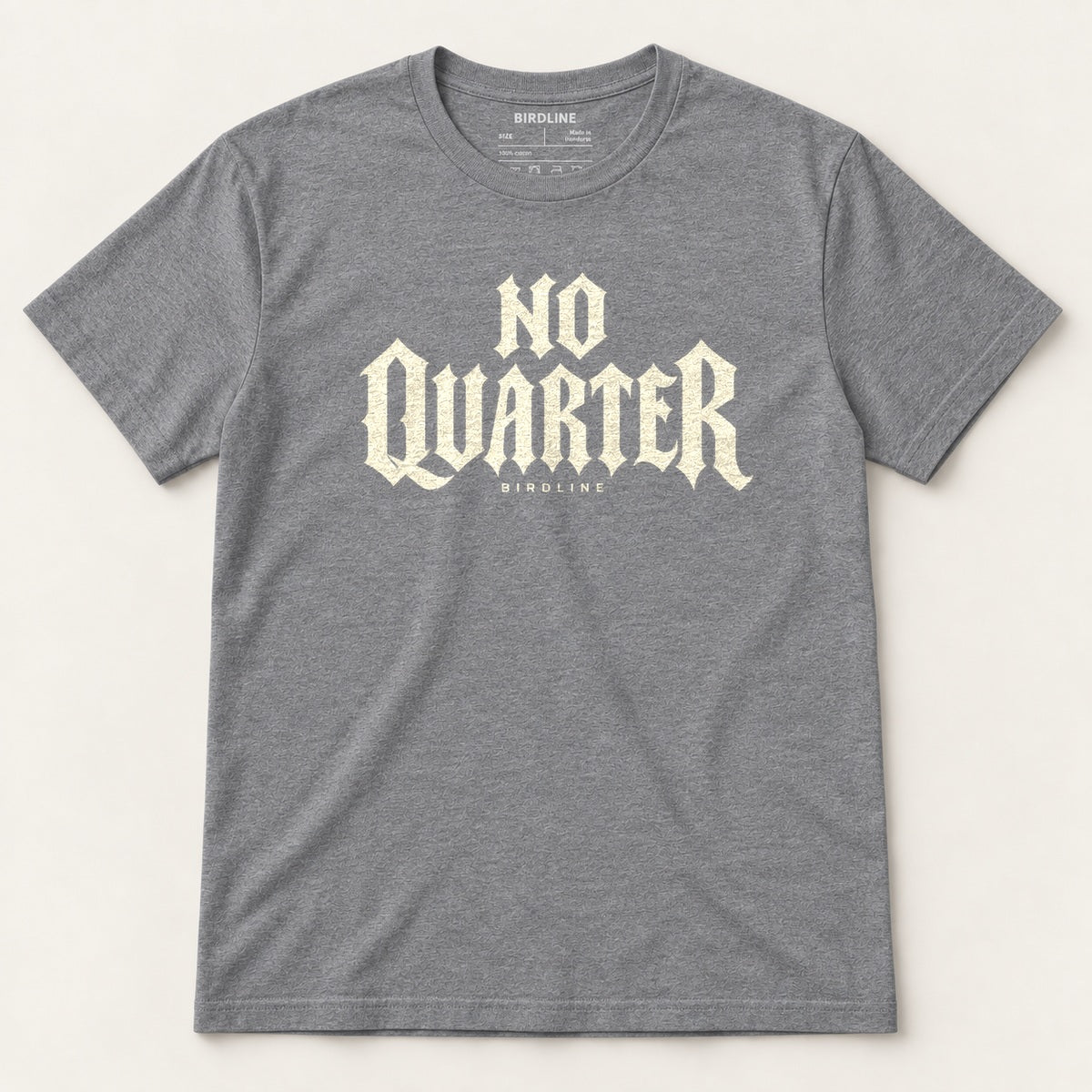 No Quarter T-Shirt in Graphite Heather, front view