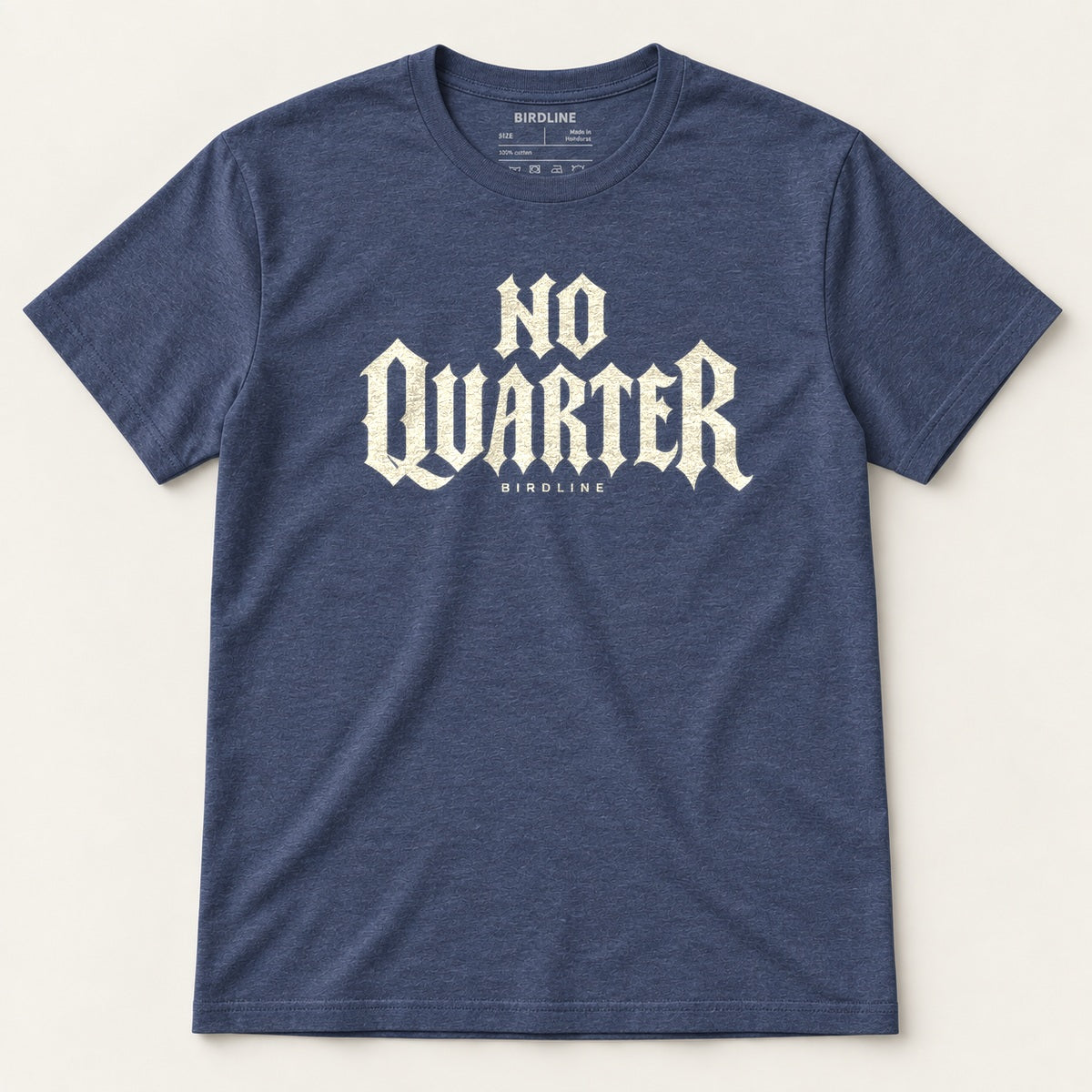 No Quarter T-Shirt in Heather Navy, front view