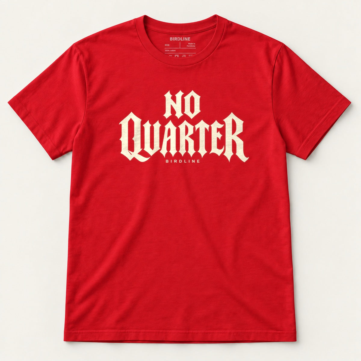 No Quarter T-Shirt in Red, front view