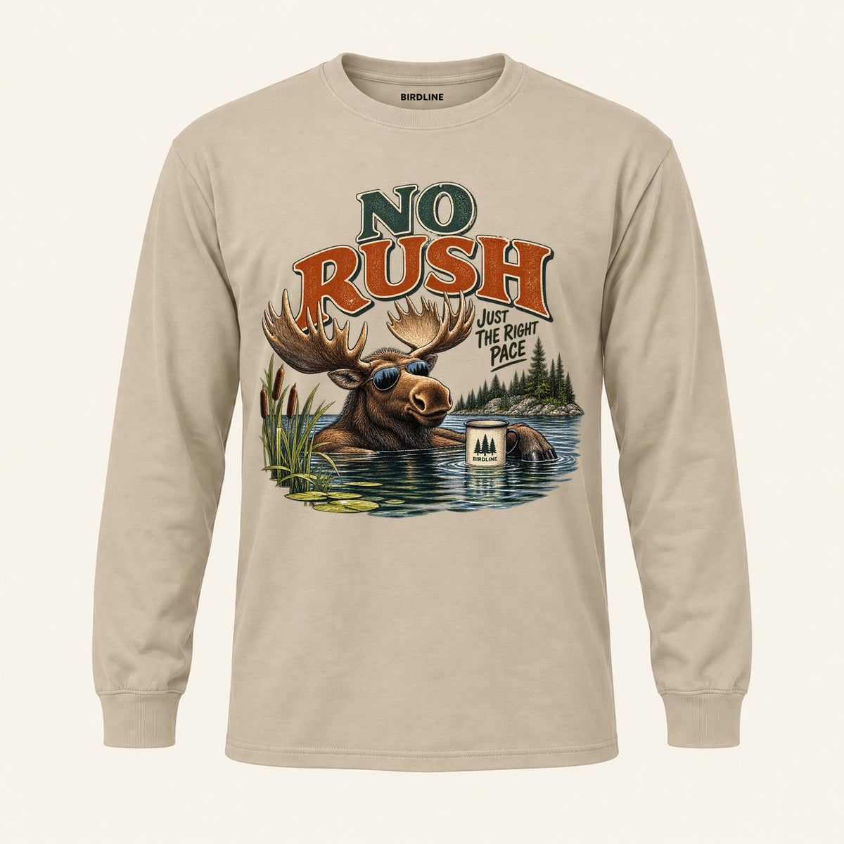 No Rush Just the Right Pace Long Sleeve Shirt in Sand, front view