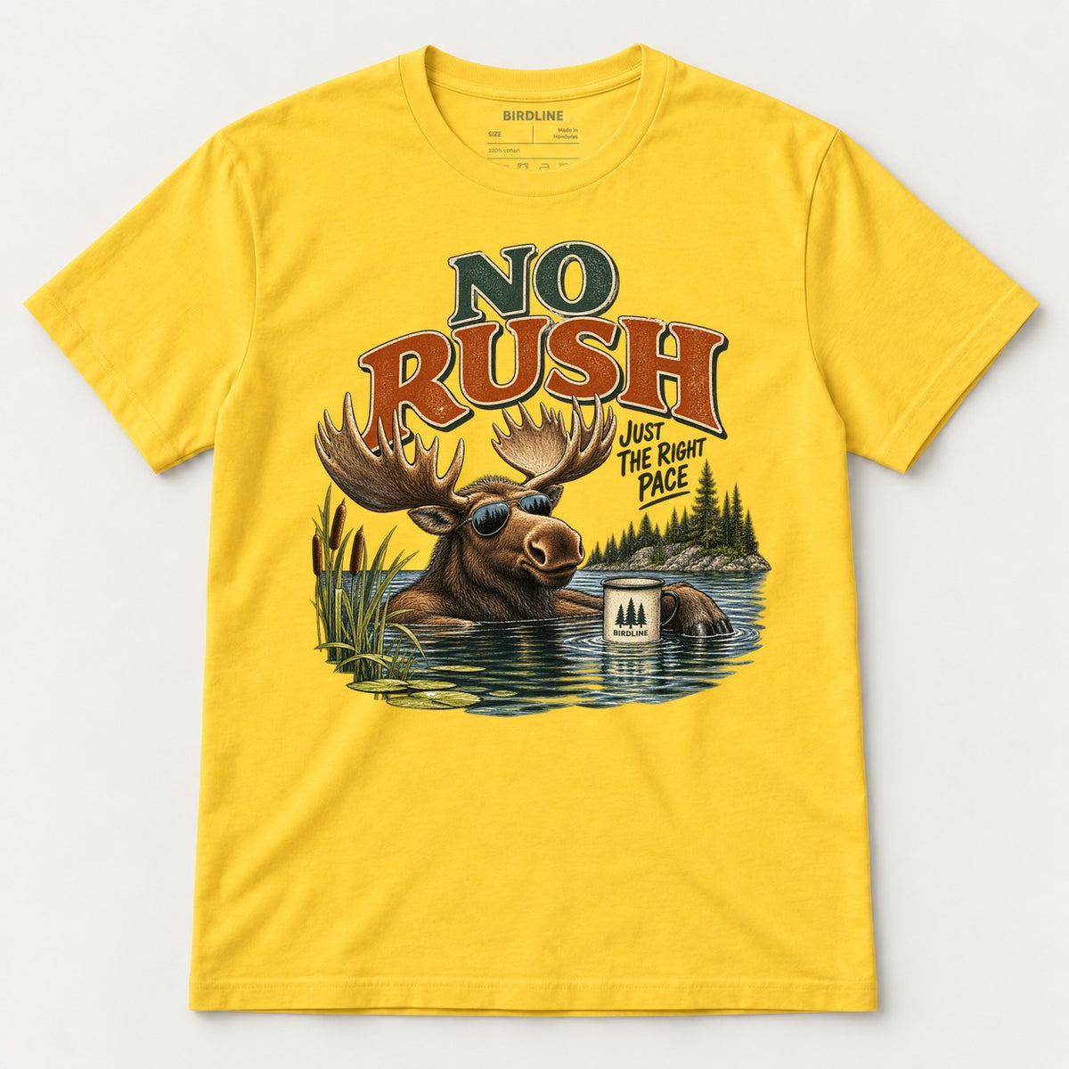 No Rush Just the Right Pace T-Shirt in Daisy, front view