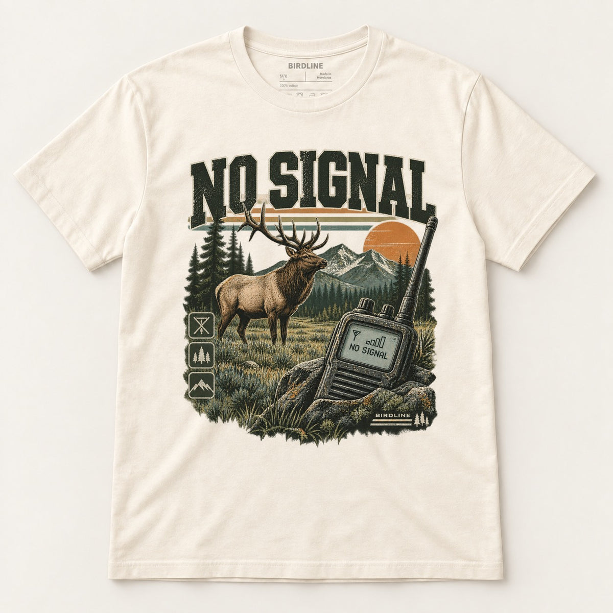 No Signal T-Shirt in Natural, front view