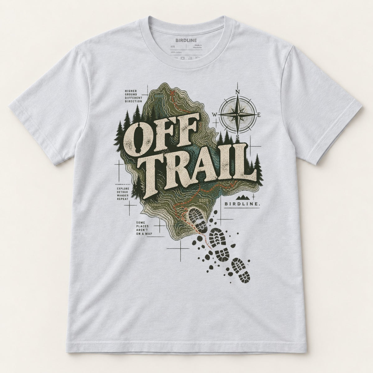 Off Trail T-Shirt in Ice Grey, front view