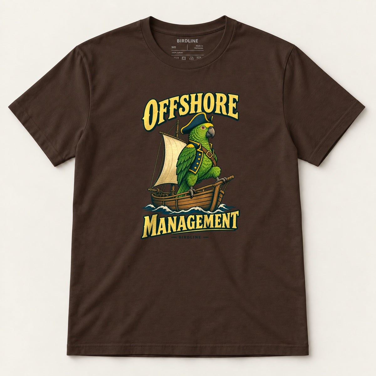 Offshore Management T-Shirt in Dark Chocolate, front view