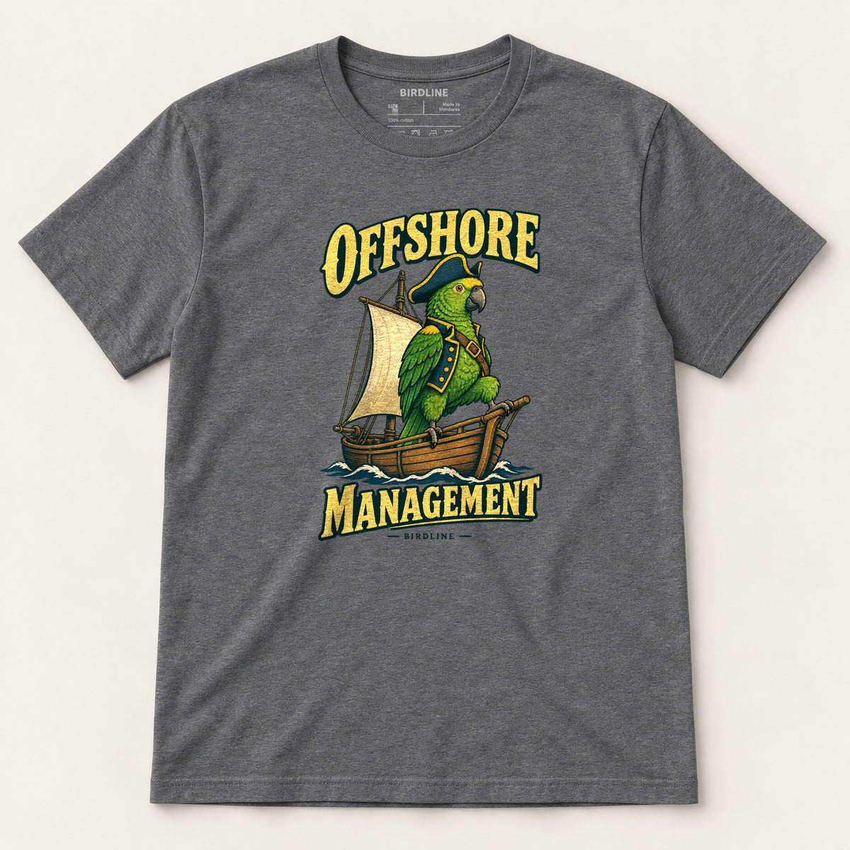 Offshore Management T-Shirt in Dark Heather, front view
