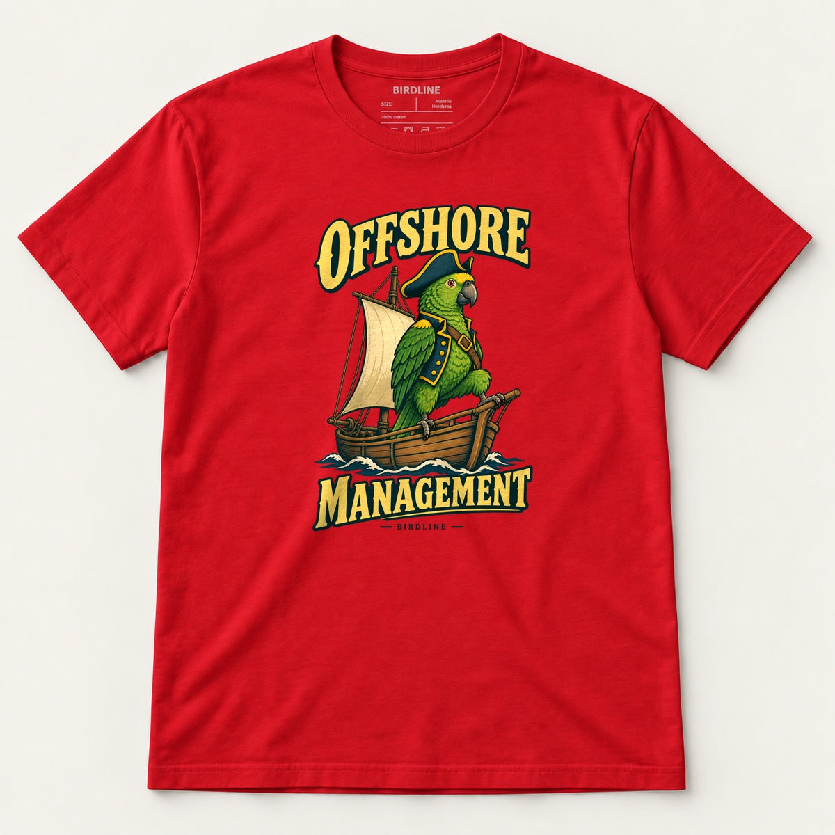 Offshore Management T-Shirt in Red, front view