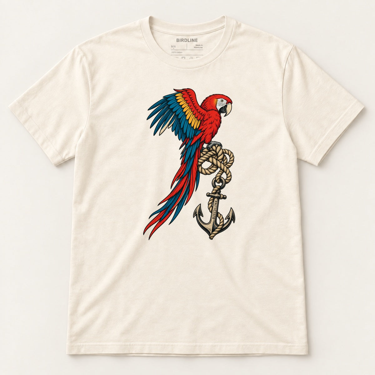 Old Salt Macaw T-Shirt in Natural, front view