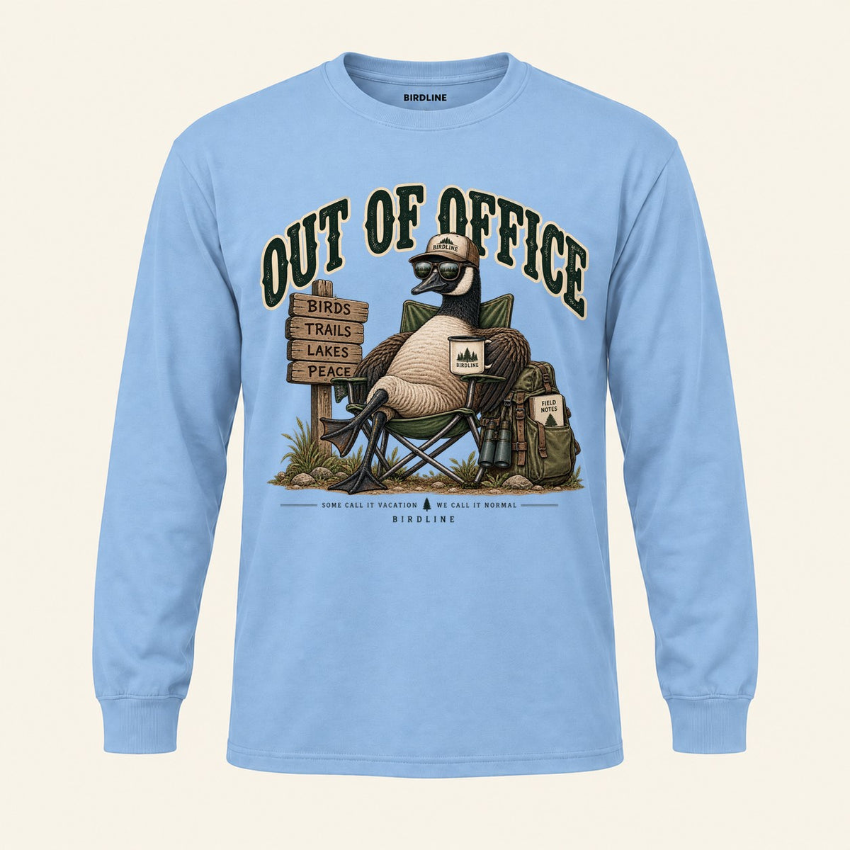 Out Of Office Long Sleeve Shirt in Light Blue, front view