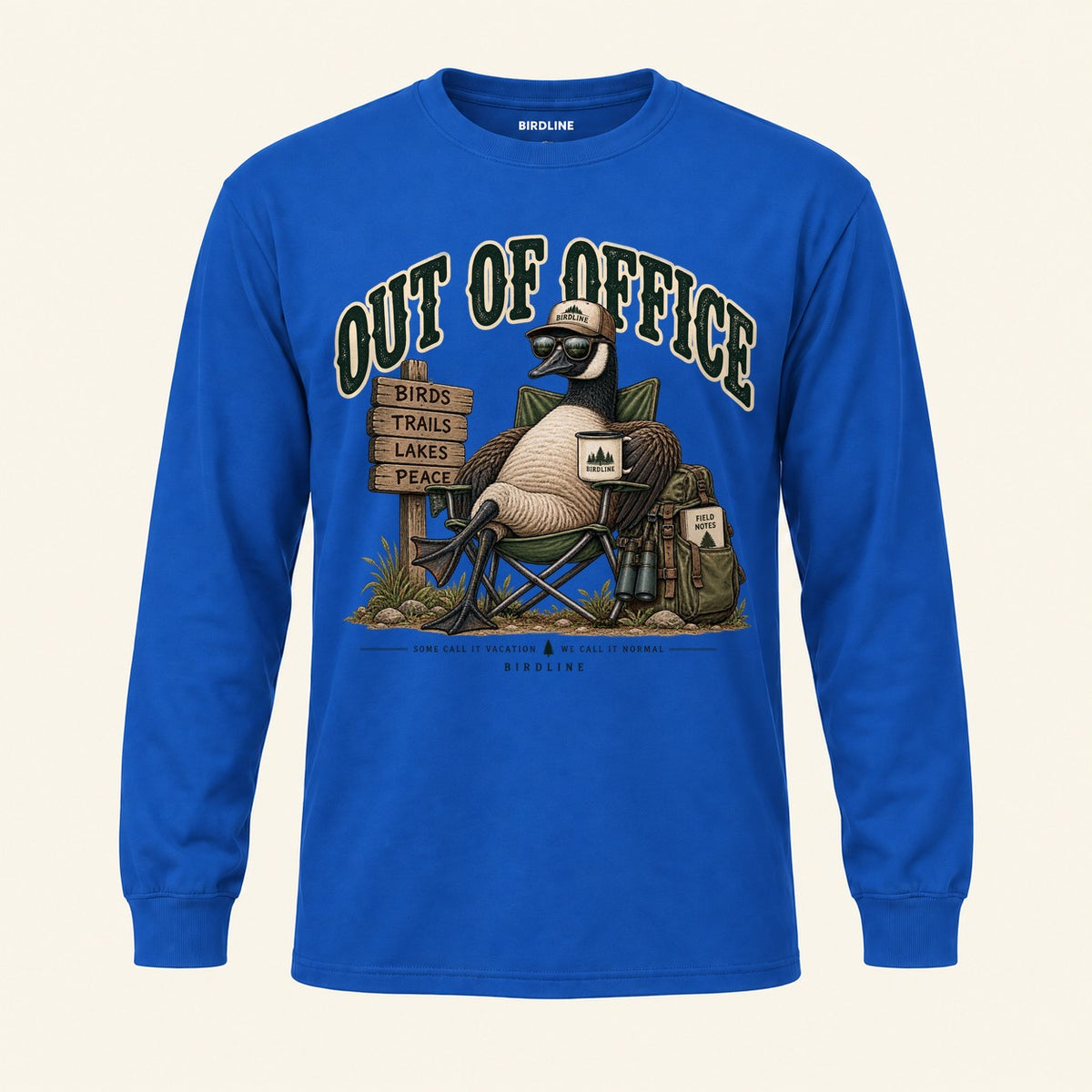 Out Of Office Long Sleeve Shirt in Royal, front view