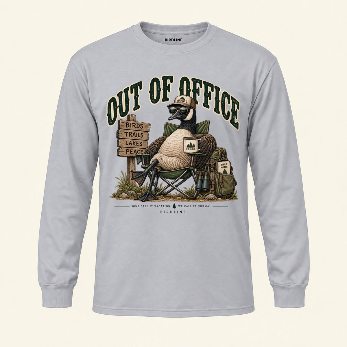 Out Of Office Long Sleeve Shirt in Sport Grey, front view