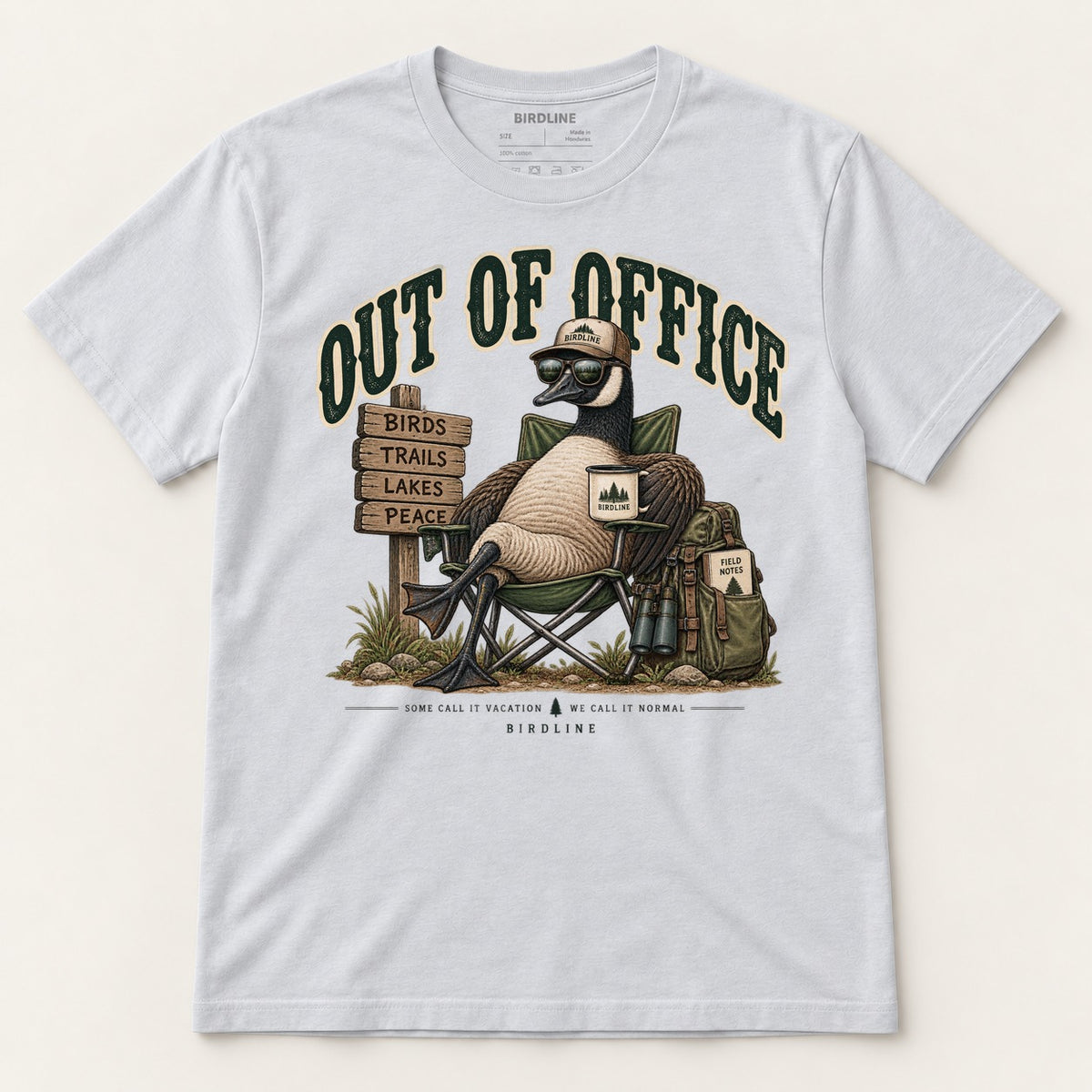 Out Of Office T-Shirt in Ice Grey, front view