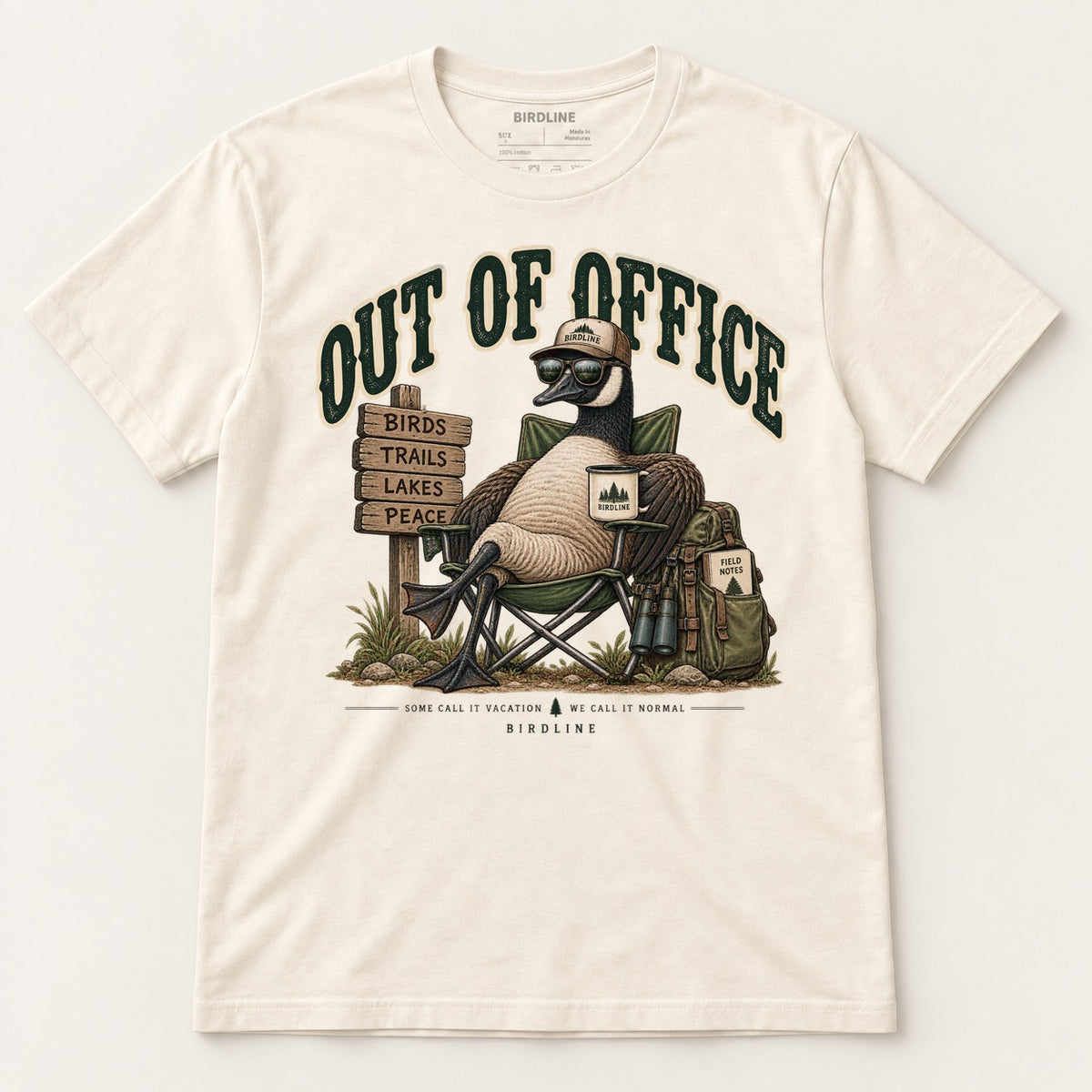 Out Of Office T-Shirt in Natural, front view