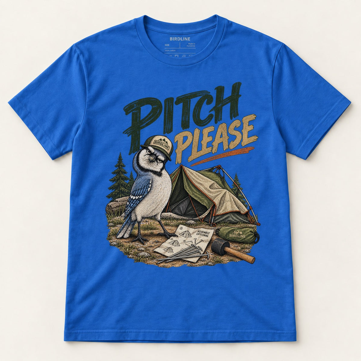 Pitch Please T-Shirt in Royal, front view