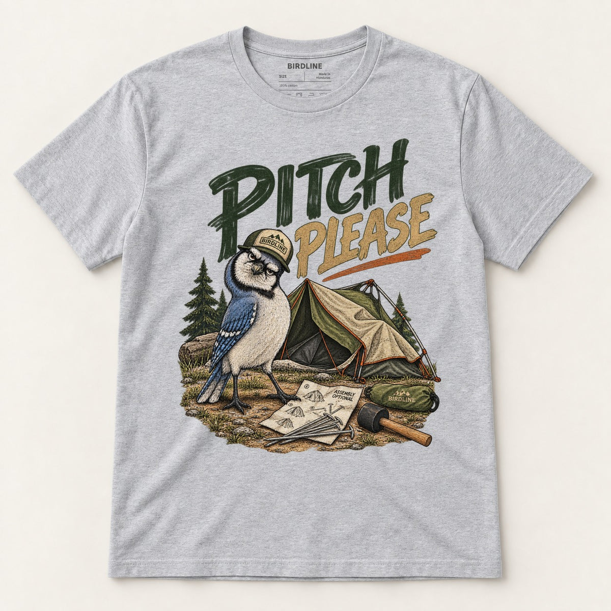 Pitch Please T-Shirt in Sport Grey, front view