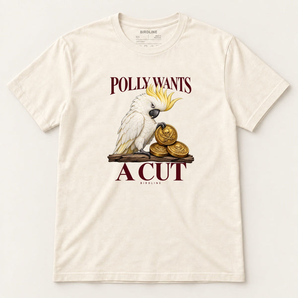 Polly Wants A Cut T-Shirt in Natural, front view