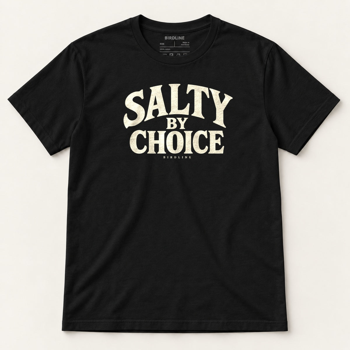 Salty By Choice T-Shirt in Black, front view