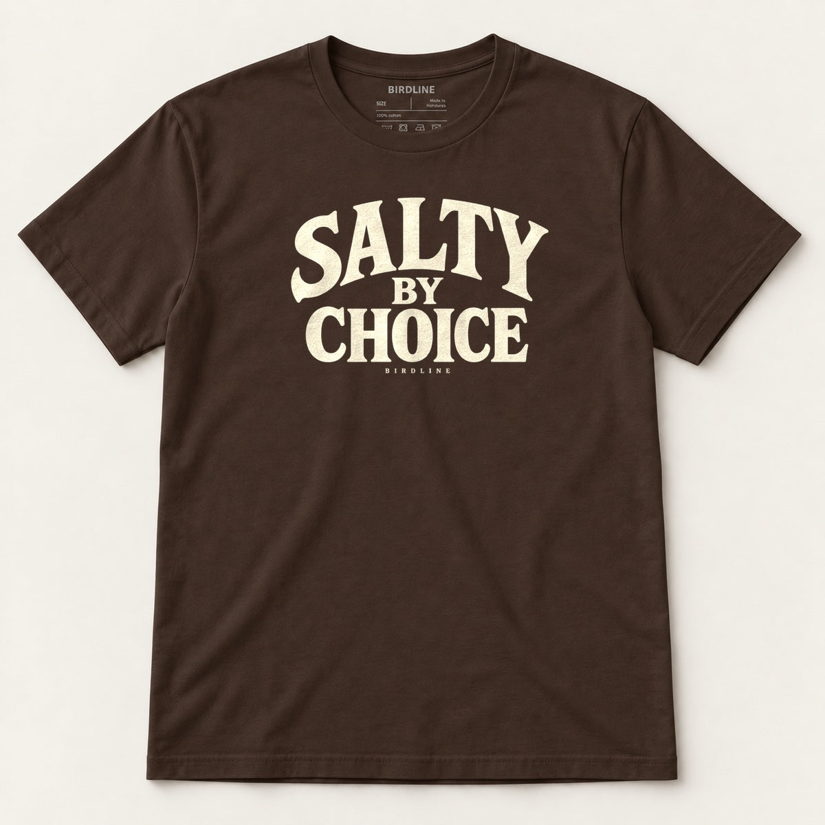 Salty By Choice T-Shirt in Dark Chocolate, front view