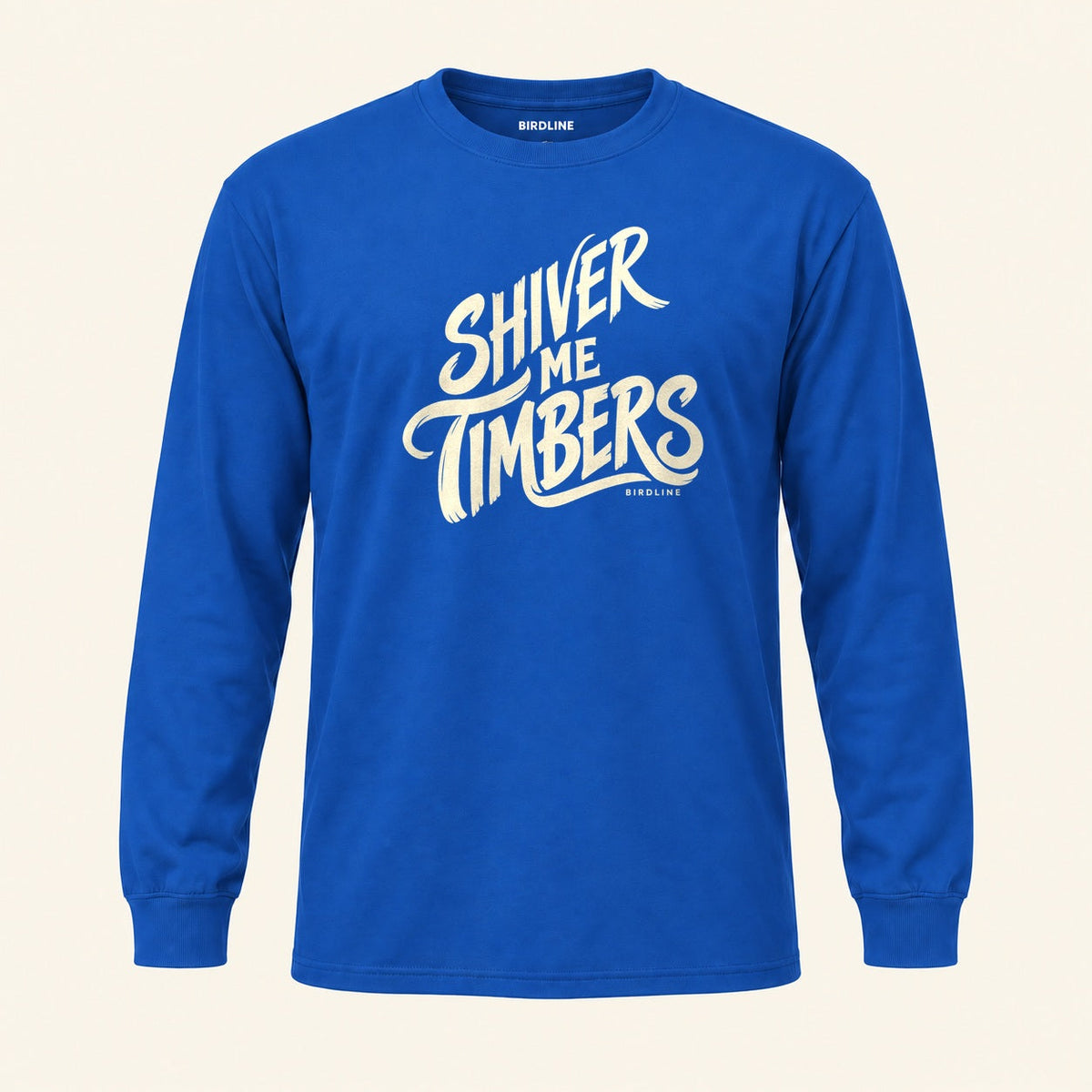 Shiver Me Timbers Long Sleeve Shirt in Royal, front view