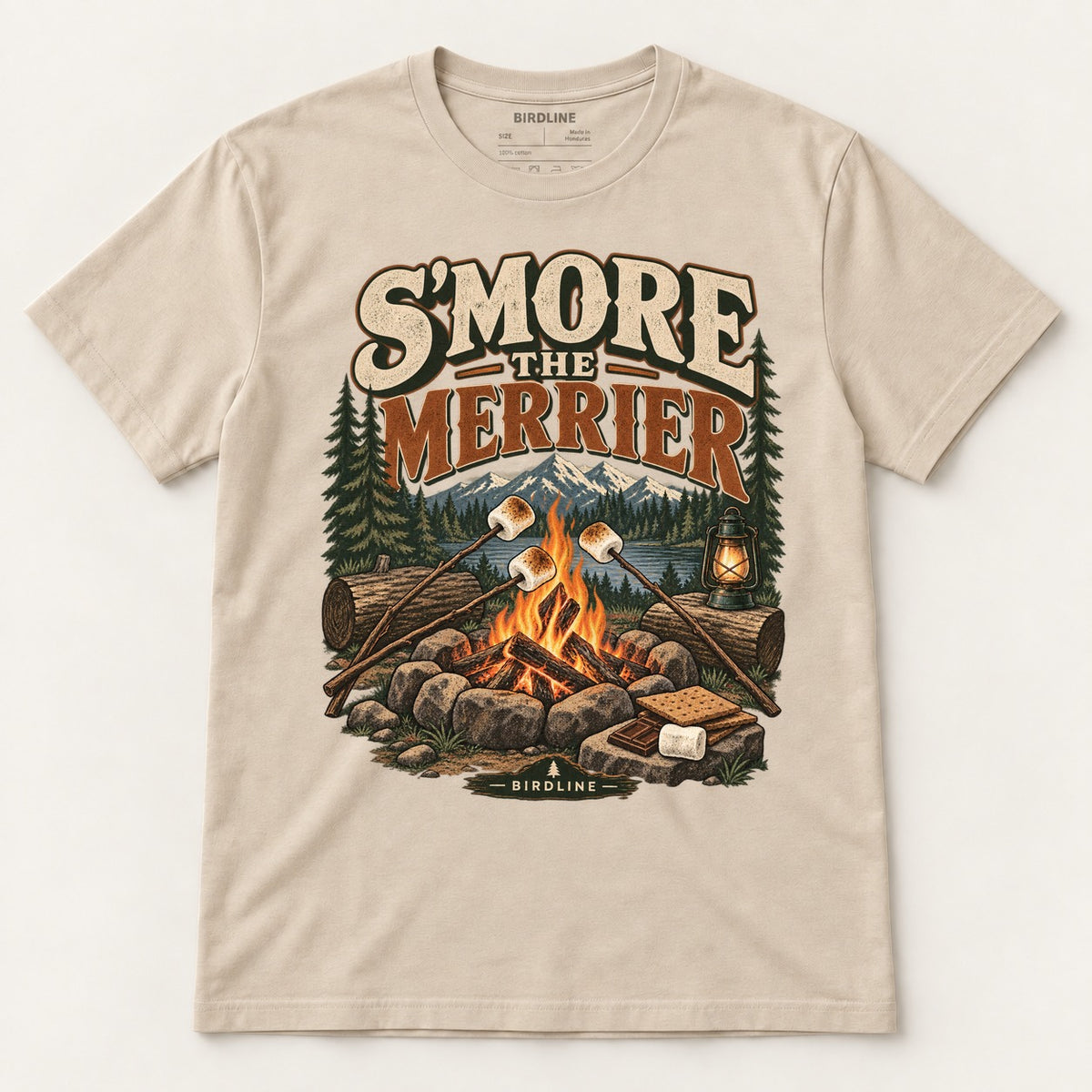 S'more The Merrier T-Shirt in Sand, front view