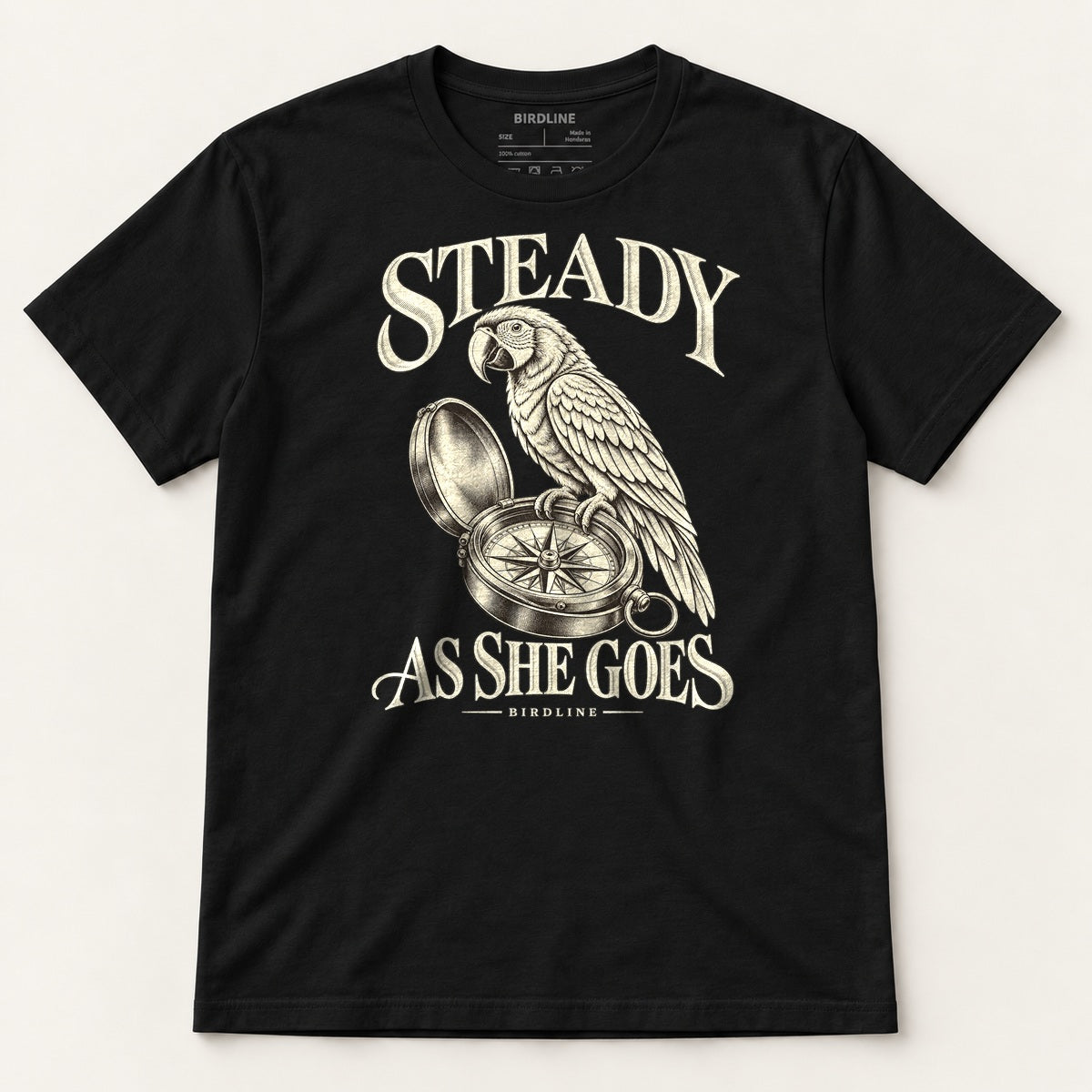Steady As She Goes T-Shirt in Black, front view
