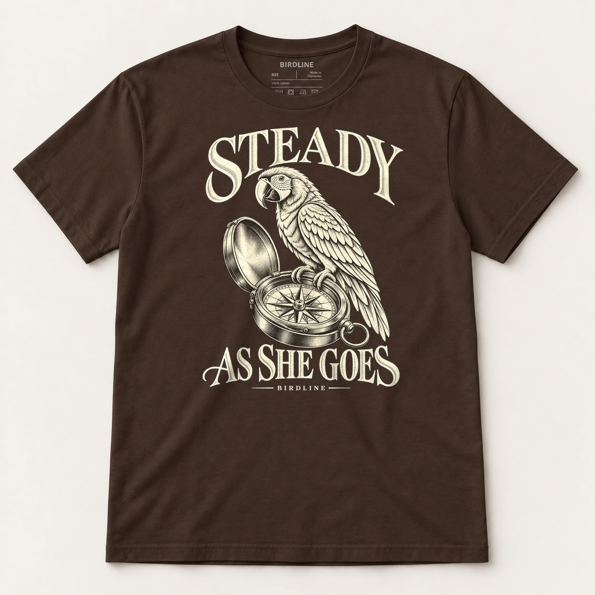 Steady As She Goes T-Shirt in Dark Chocolate, front view