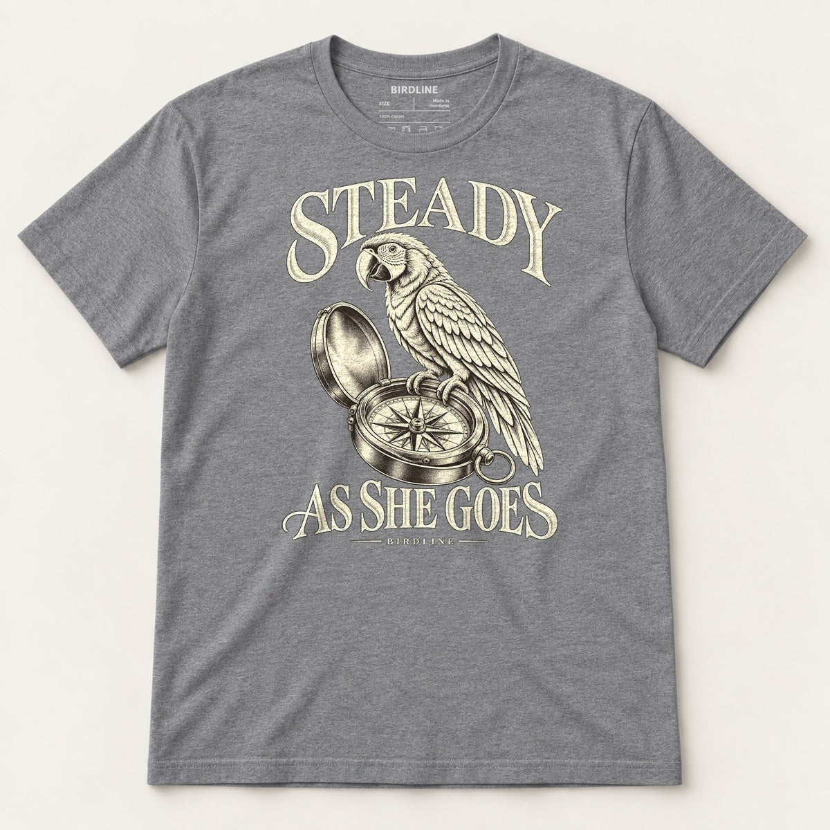 Steady As She Goes T-Shirt in Graphite Heather, front view