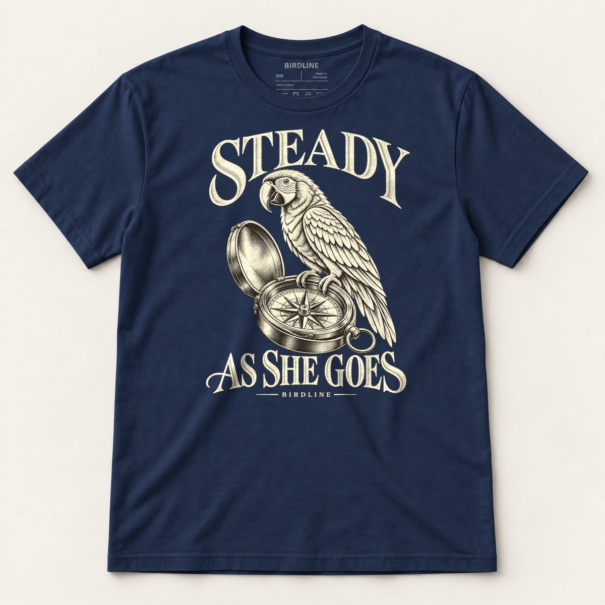 Steady As She Goes T-Shirt in Navy, front view