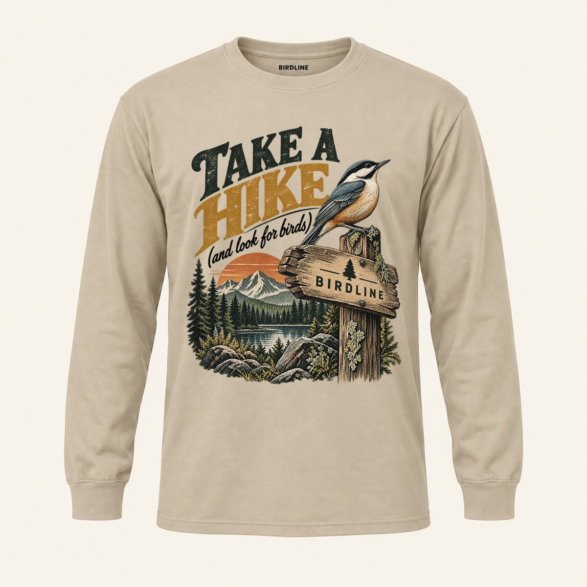 Take A Hike Long Sleeve Shirt in Sand, front view