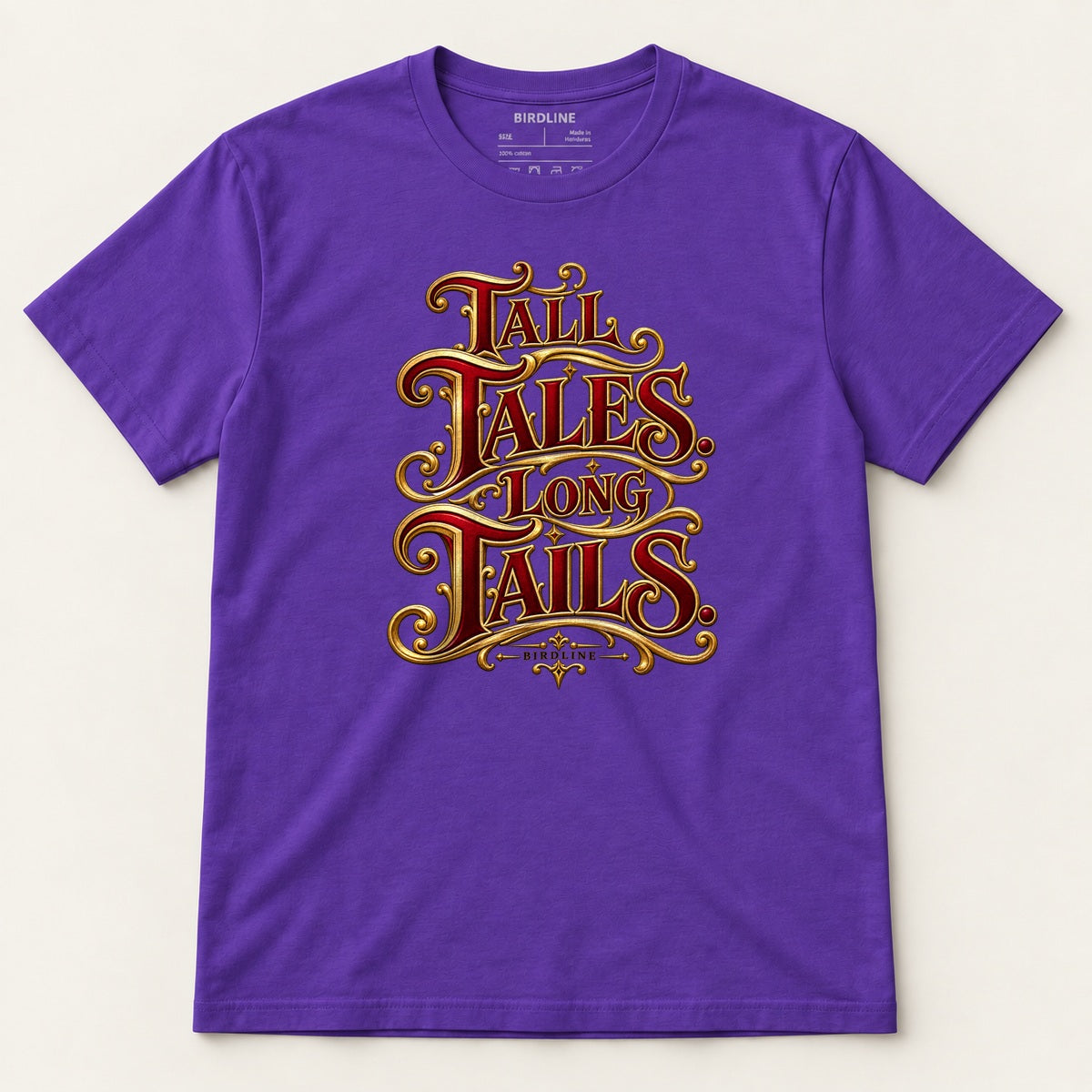 Tall Tales Long Tails T-Shirt in Purple, front view