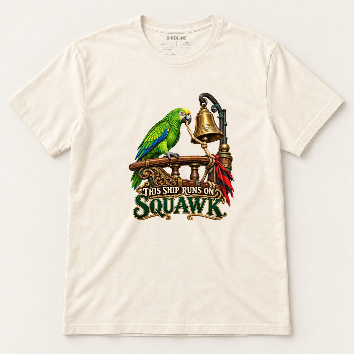 This Ship Runs On Squawk T-Shirt in Natural, front view