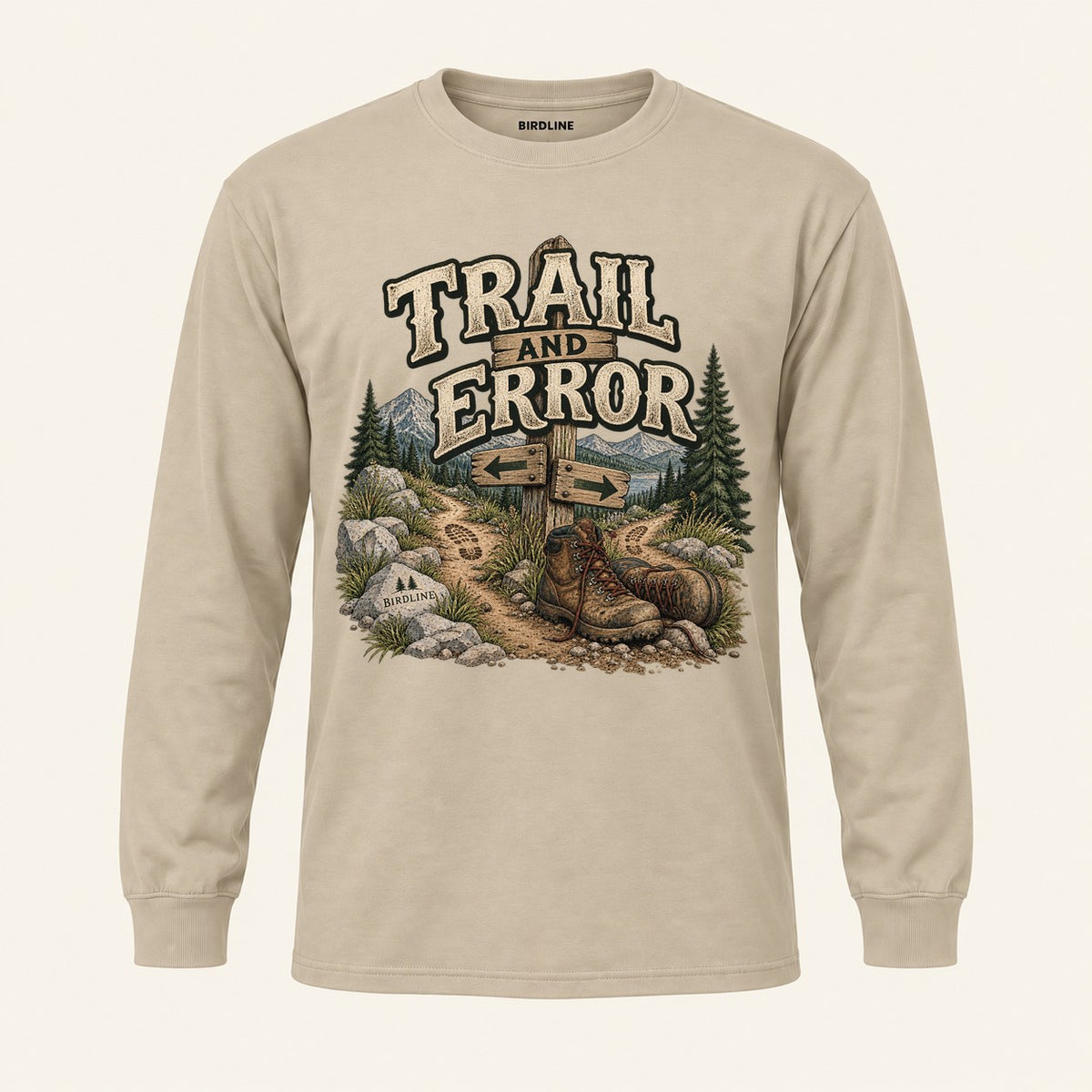 Trail And Error Long Sleeve Shirt in Sand, front view