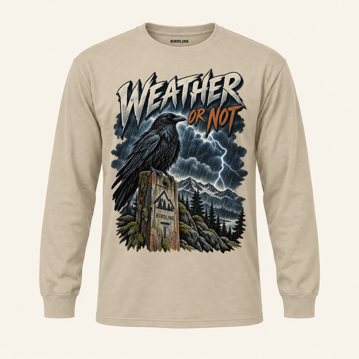 Weather Or Not Long Sleeve Shirt in Sand, front view