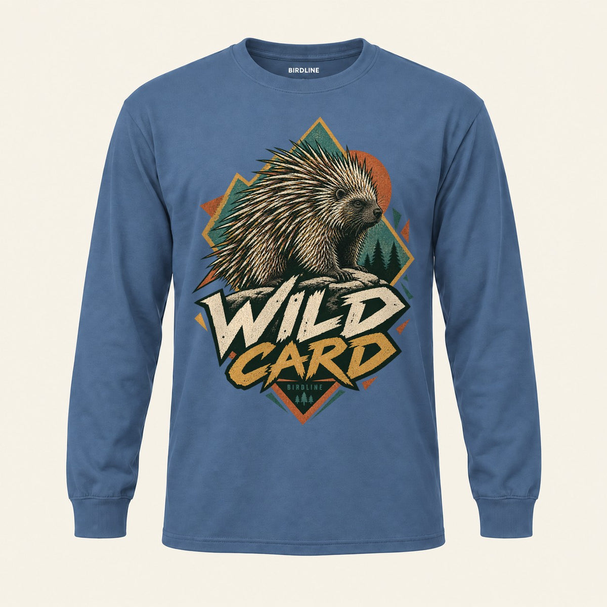 Wild Card Long Sleeve Shirt in Indigo Blue, front view
