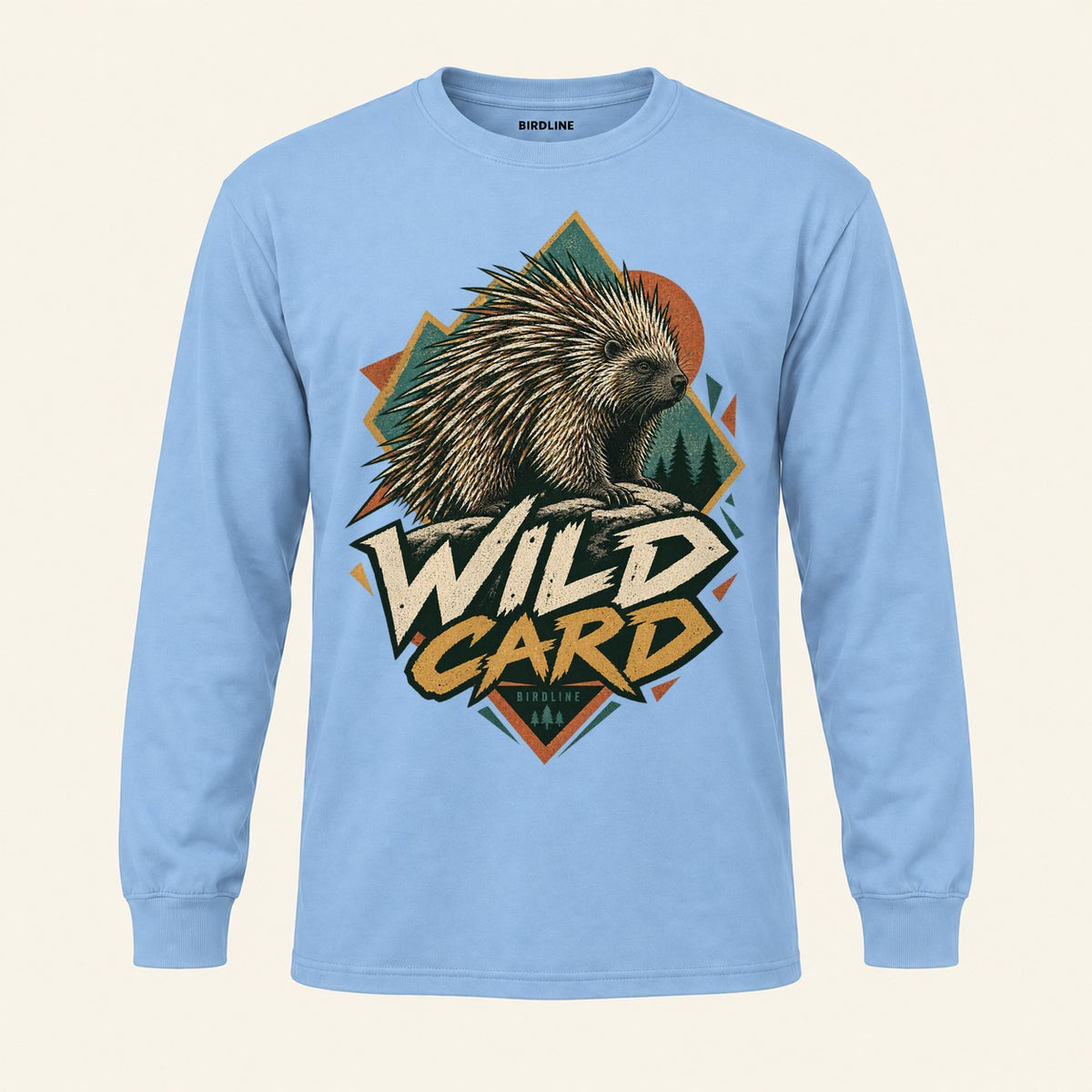 Wild Card Long Sleeve Shirt in Light Blue, front view