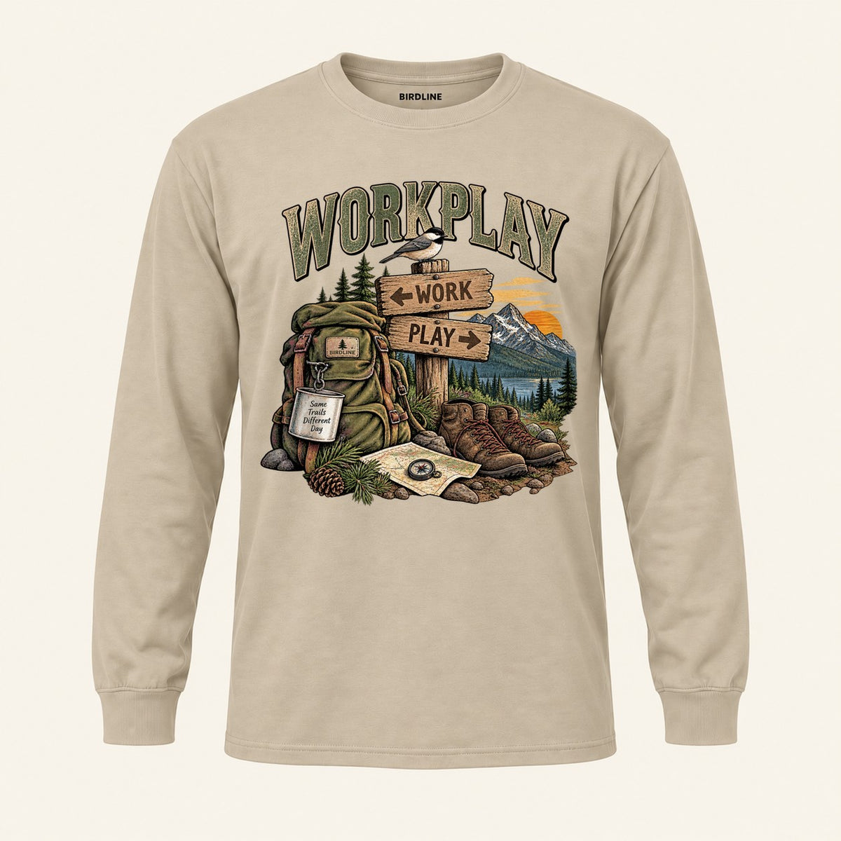 Workplay Long Sleeve Shirt in Sand, front view
