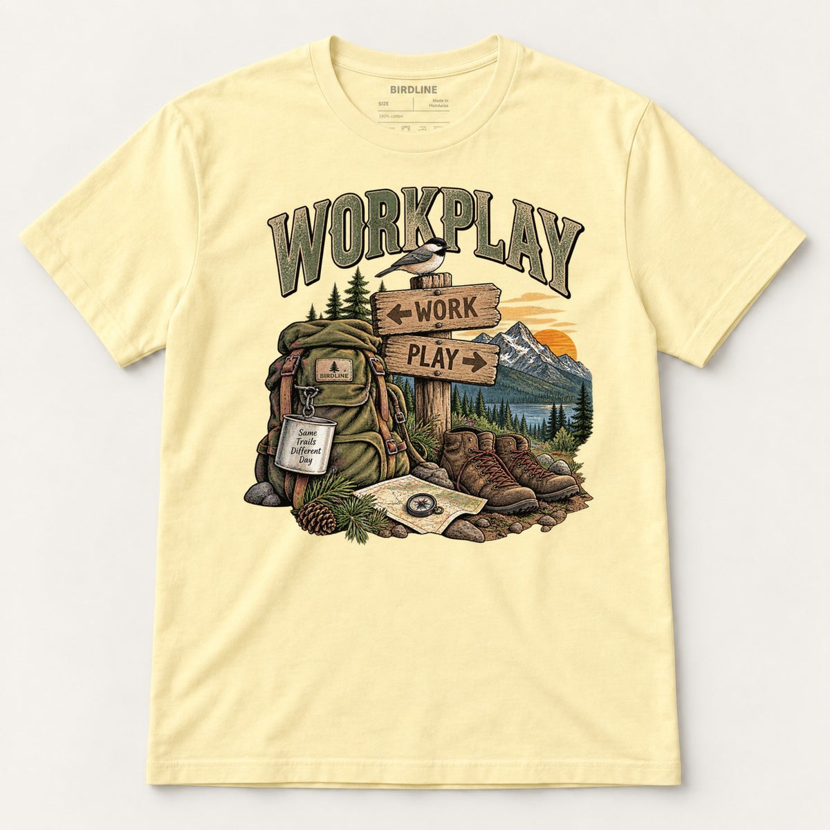 Workplay T-Shirt in Cornsilk, front view