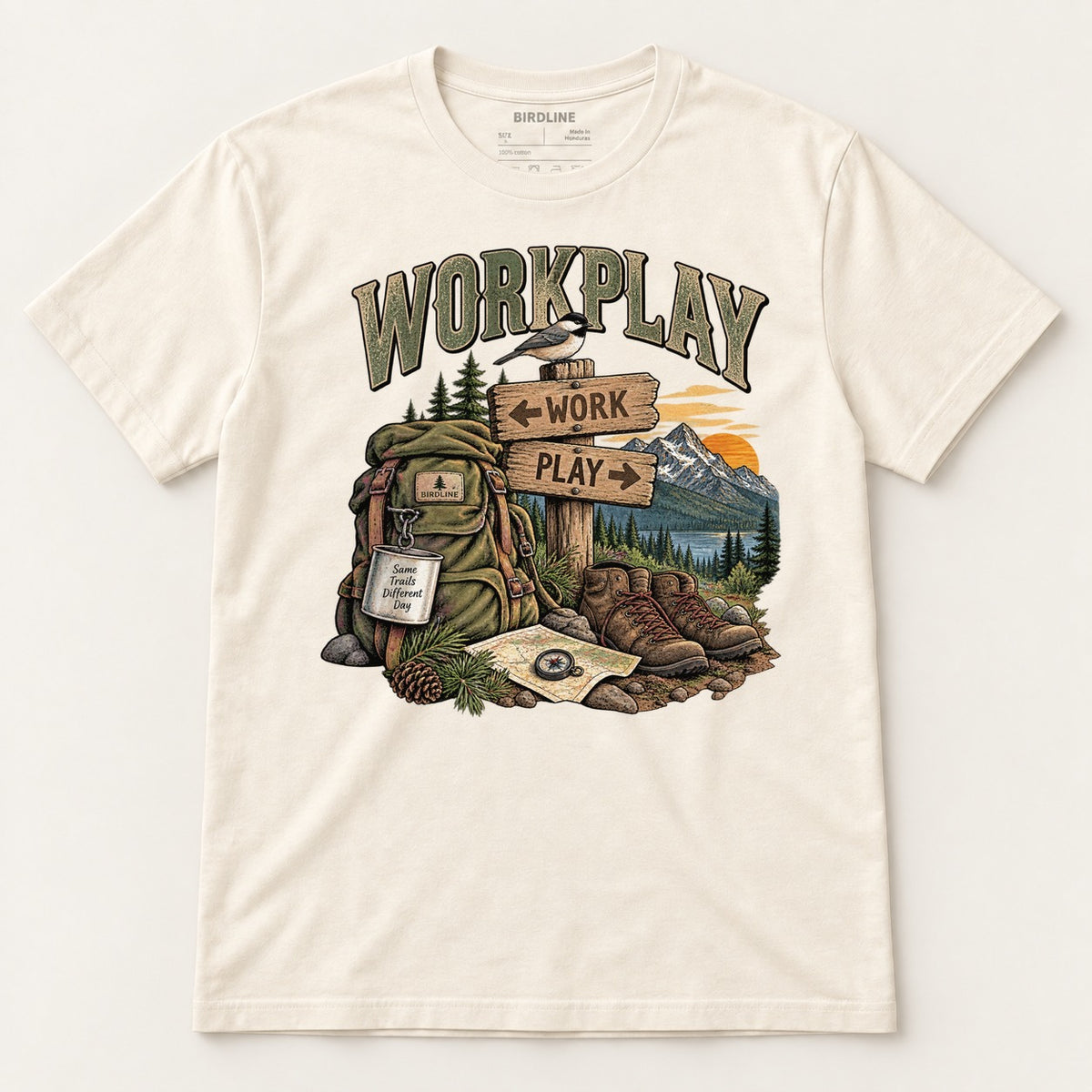 Workplay T-Shirt in Natural, front view