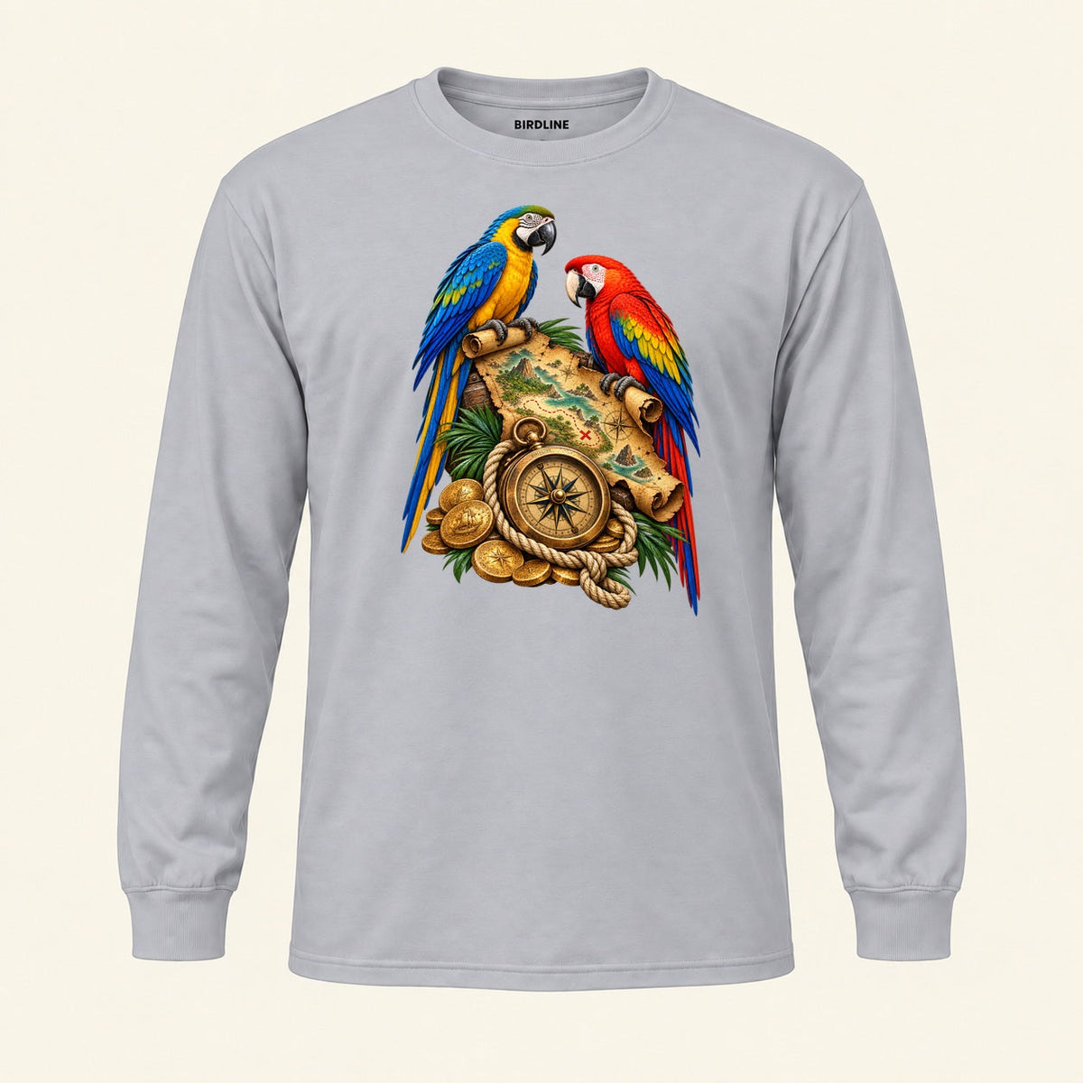 X Marks The Perch Long Sleeve Shirt in Sport Grey, front view