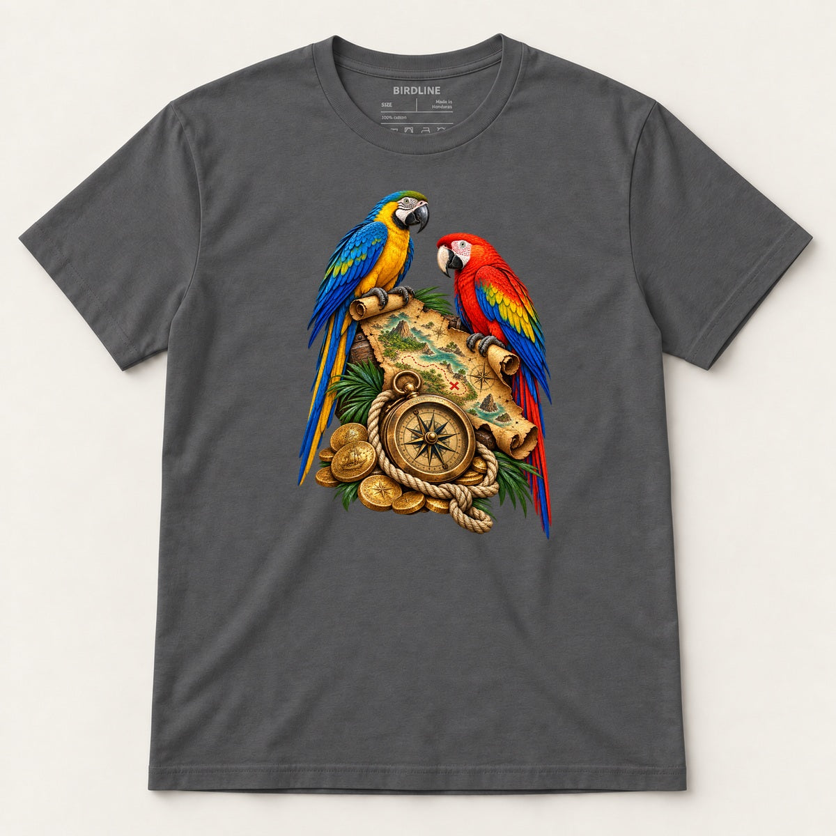 X Marks The Perch T-Shirt in Charcoal, front view