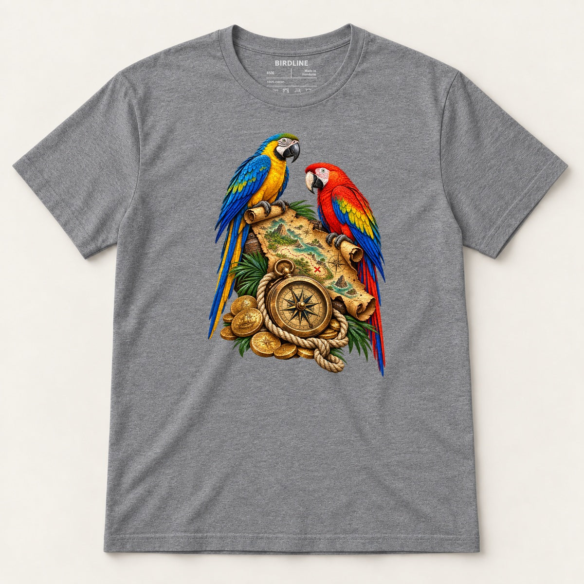 X Marks The Perch T-Shirt in Graphite Heather, front view