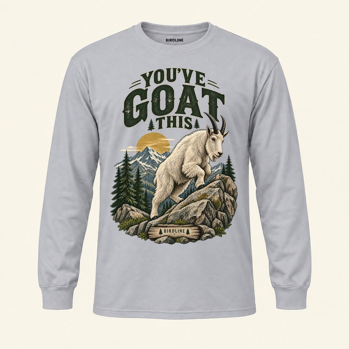 You've Goat This Long Sleeve Shirt in Sport Grey, front view