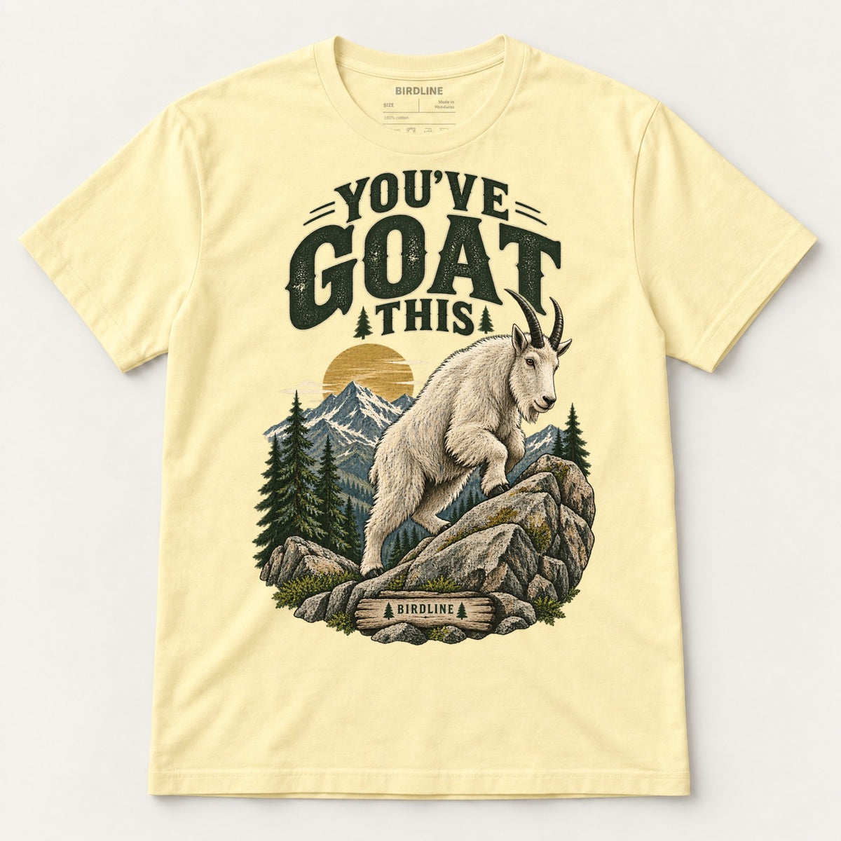 You've Goat This T-Shirt in Cornsilk, front view